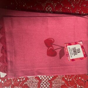 Pink Tea Towels with Cherry Design